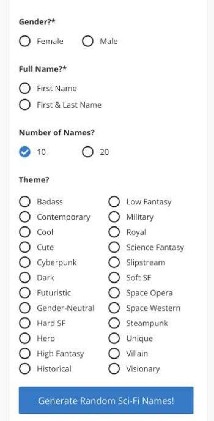 337 ScienceFiction Last Names Listophile